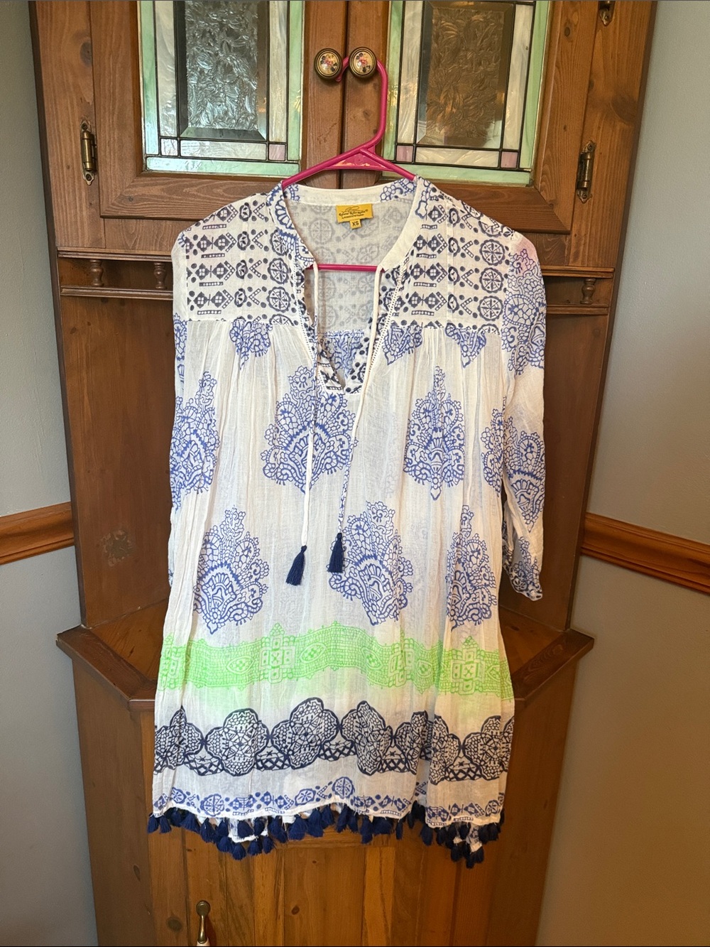 Roberta Roller Rabbit Cotton Tassel Tunic Cover-Up Dress - XS